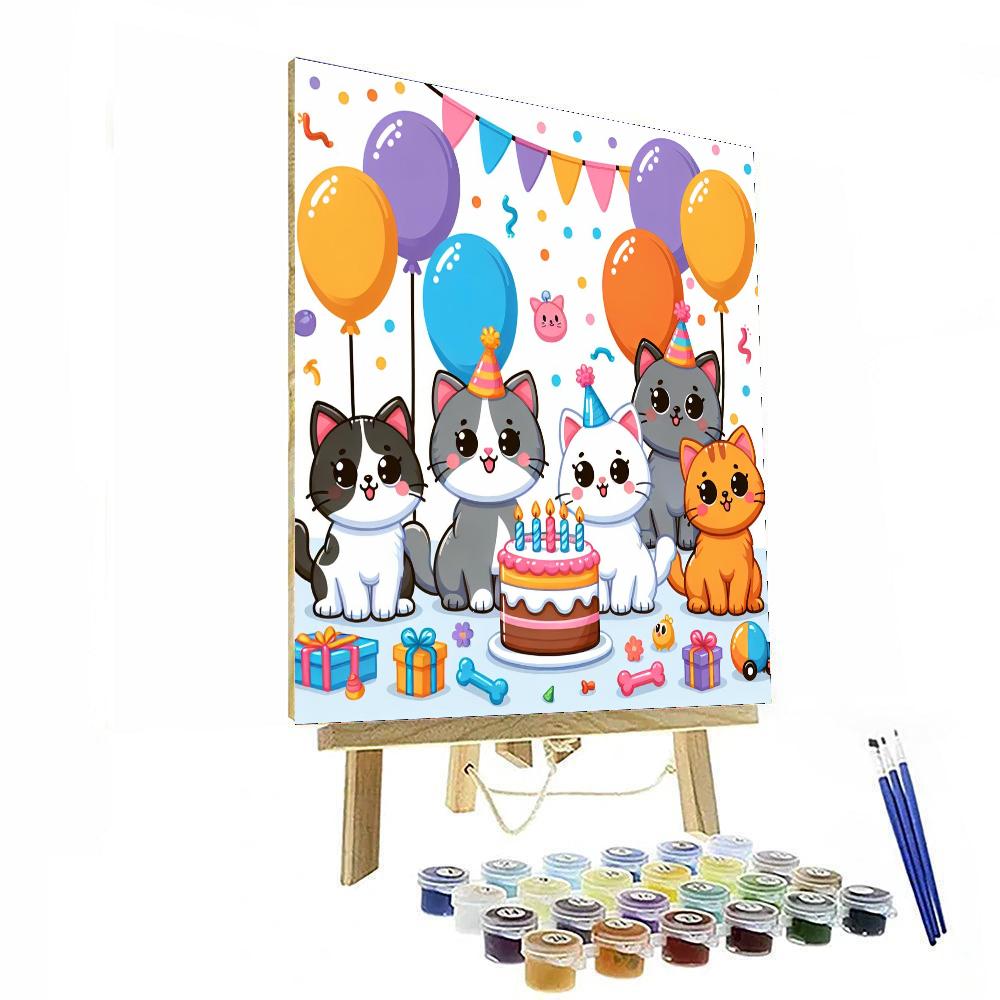 Festive Felines Painting Number Kit