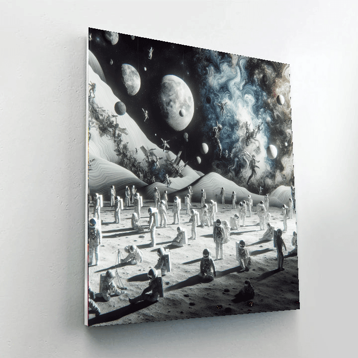Celestial Lunar Exploration Number Painting