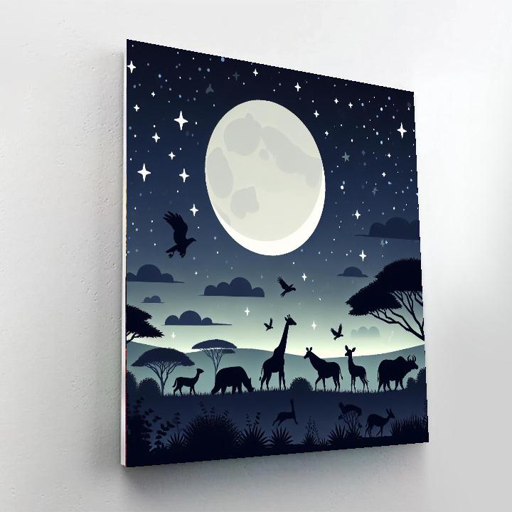 Starry Safari Night Paint By Numbers Art