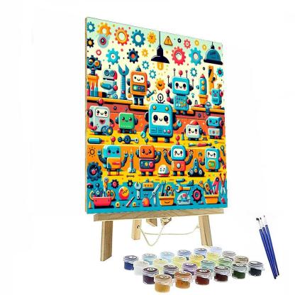 Silly Robot Inventions Numbered Painting Kits