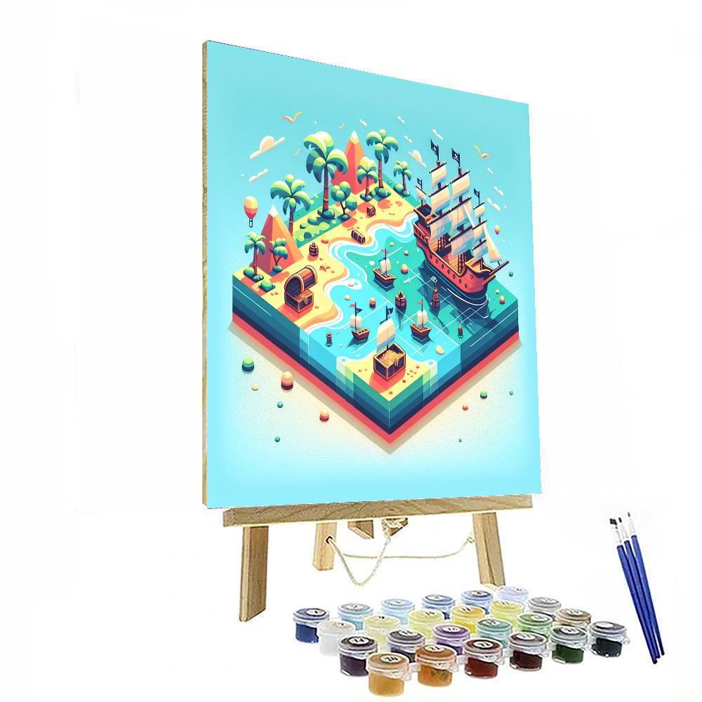 Adventure Island With Pirate Ships Paint By Numbers Kits