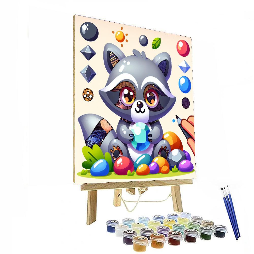 Rascally Raccoon Paint By Numbers Art