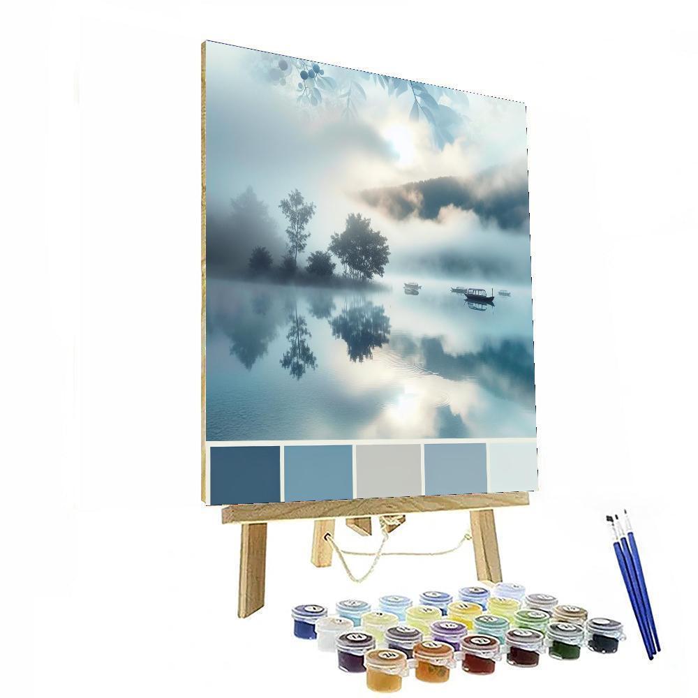 Calm Lakeside Morning Painting Number Kit