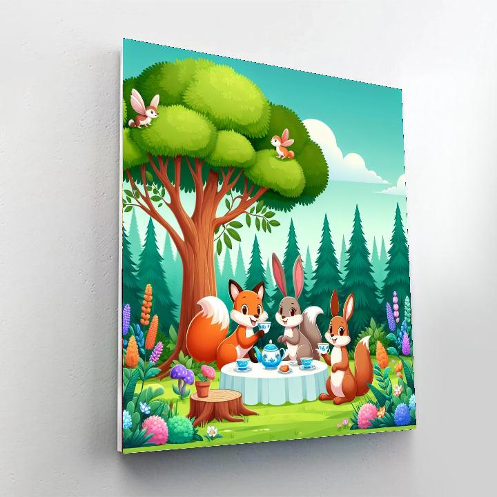 Woodland Tea Party Number Painting
