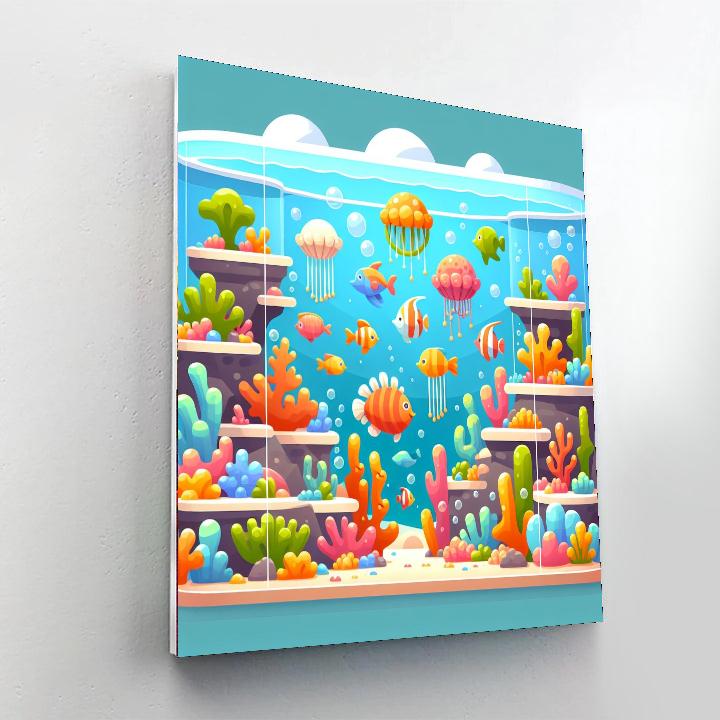 Bubbly Aquarium Exhibit Painting Number Kit