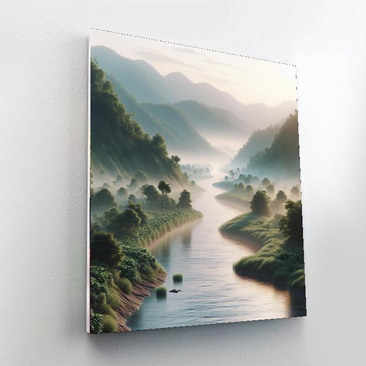 Misty River Journey Painting Number Kit