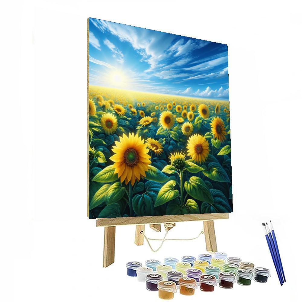 Glorious Sunflower Fields Painting Number Kit
