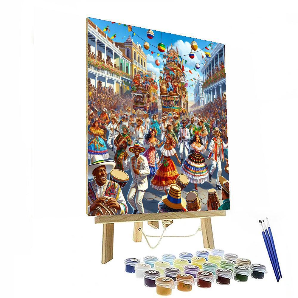 Magdalena River Carnival - Colombia Paint By Color