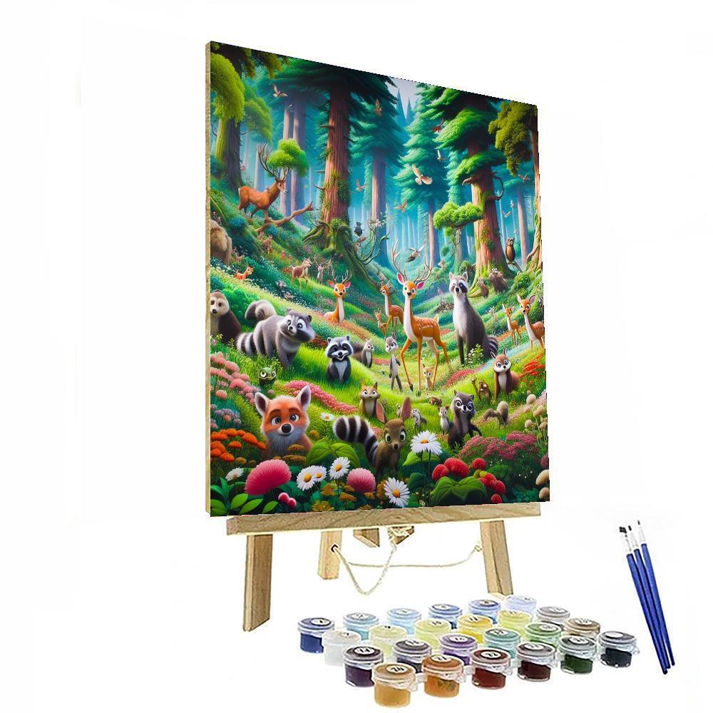 Friendly Forest Frolic For Kids Numbered Painting Kits