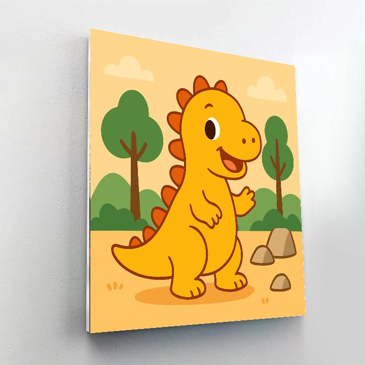 Friendly Dino Quest Paint By Numbers Art