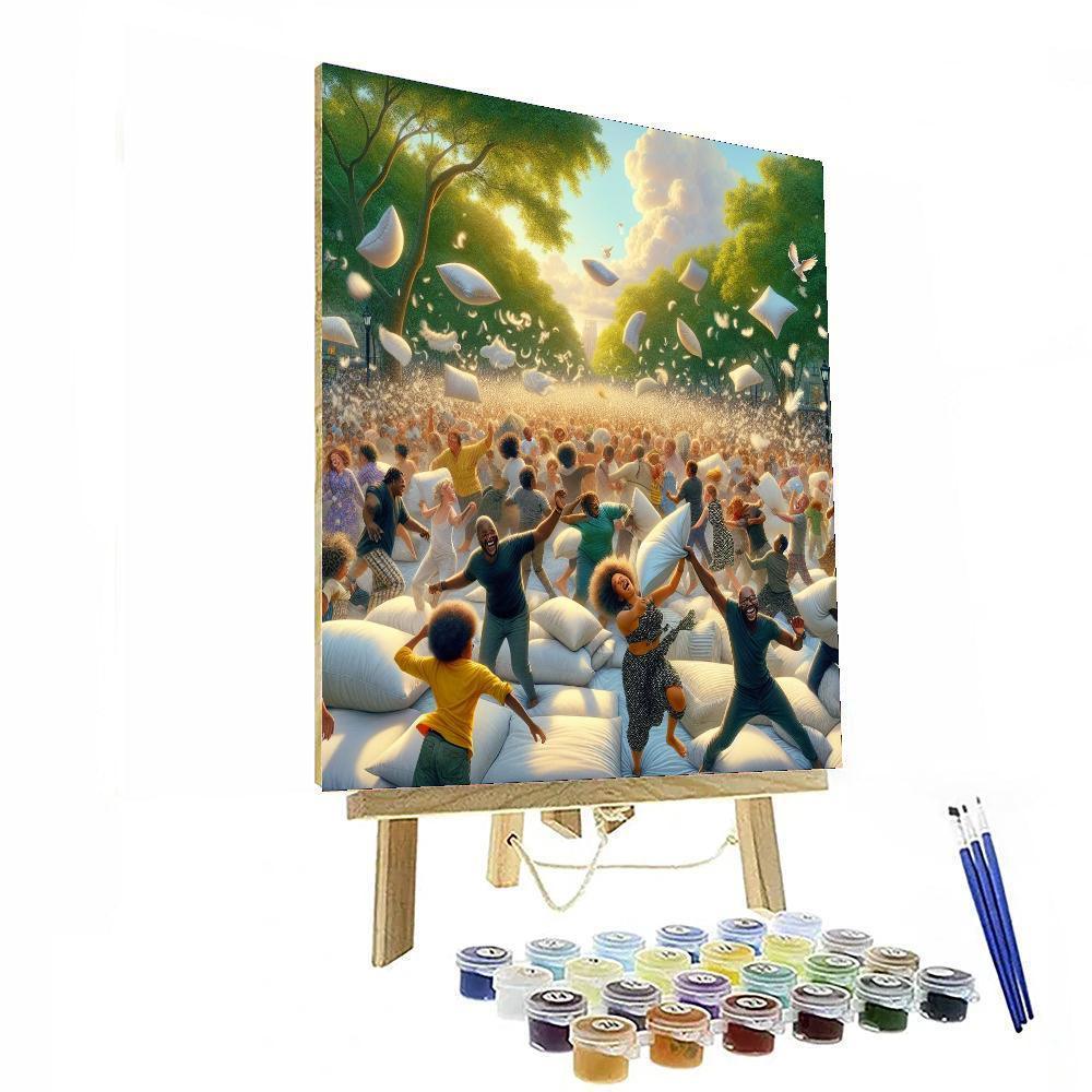 Pillow Fight Day Paint By Numbers Art