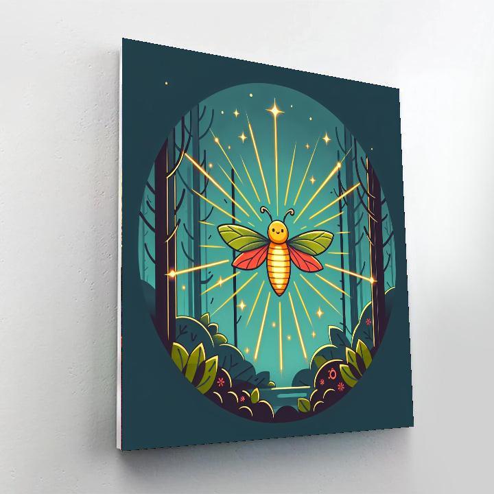 Friendly Firefly Forest Paint By Numbers Art