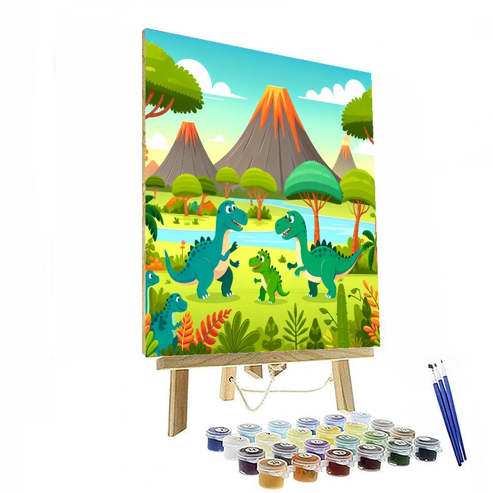 Cool Dinosaur Adventure Number Painting