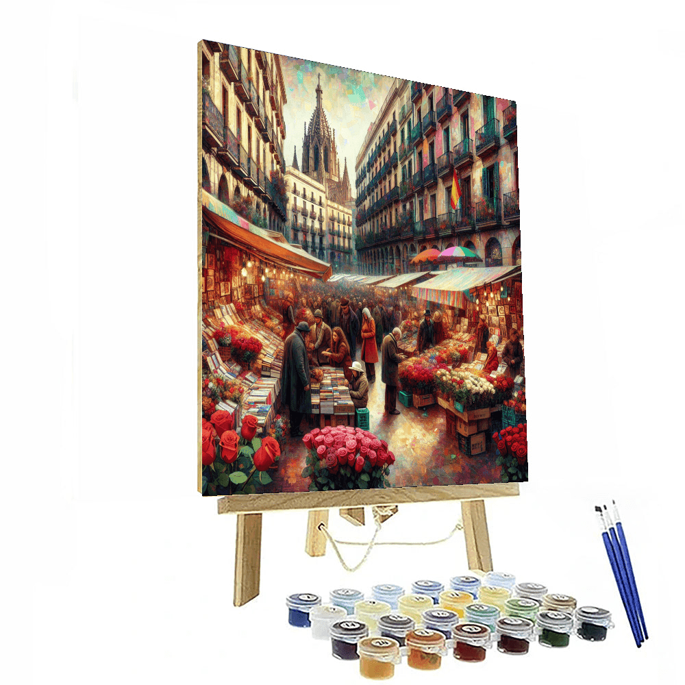 Dia De Sant Jordi - Barcelona, Spain Painting By Numbers Kit