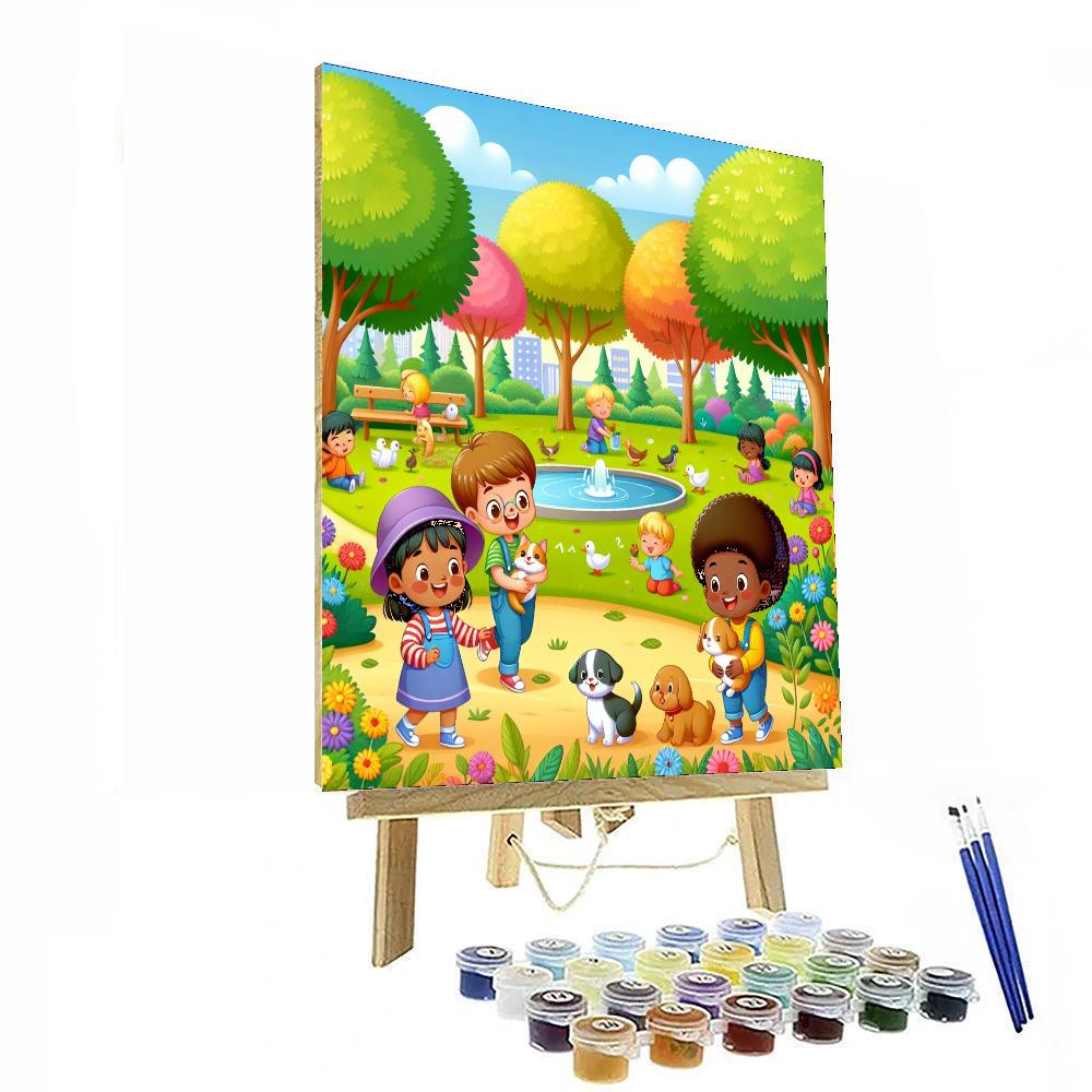 Cuddly Animal Playtime Painting By Numbers Kit