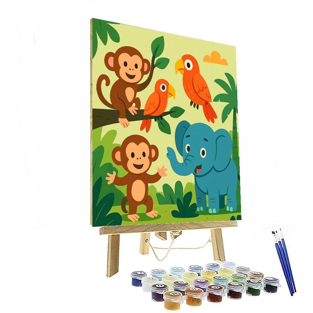 Funky Jungle Friends Numbered Painting Kits