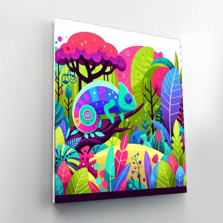 Cheerful Chameleon Quest Numbered Painting Kits