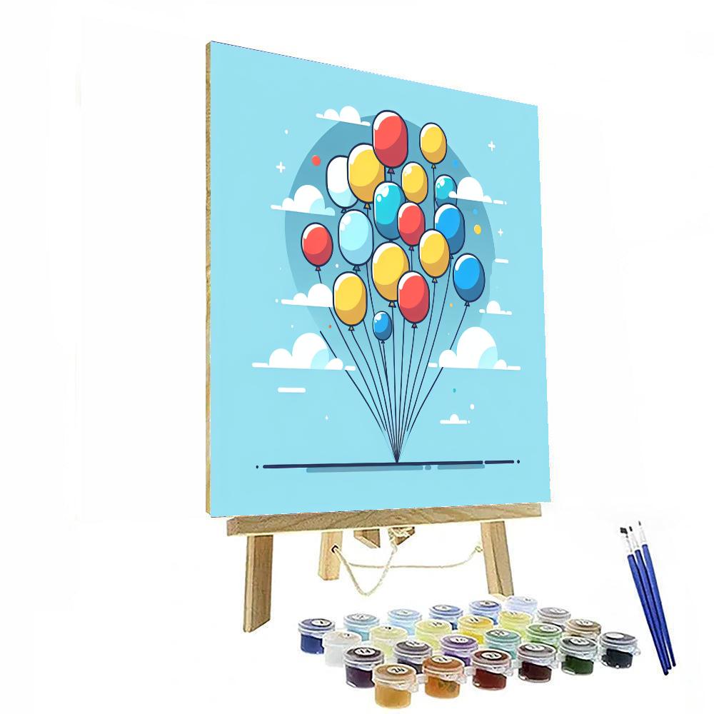 Colorful Rainbow Balloon Festival Painting By Numbers Kit