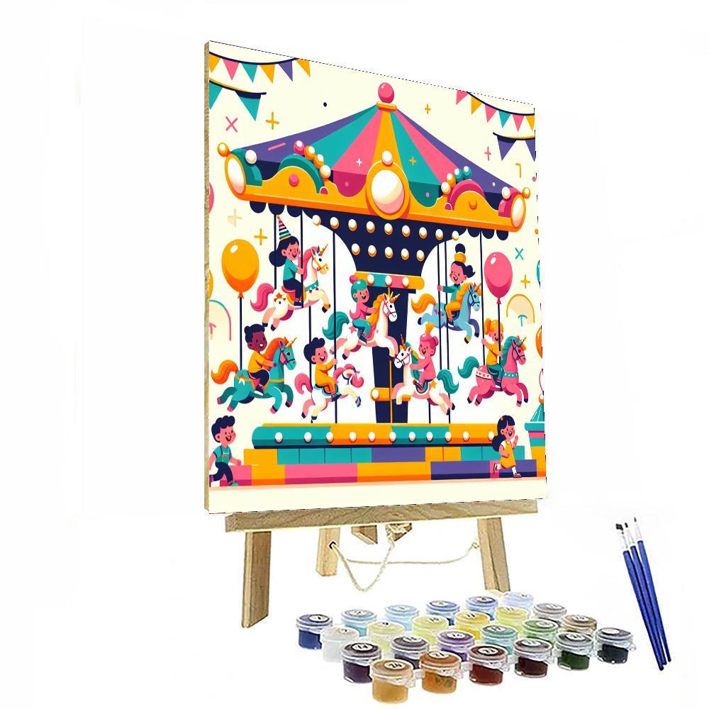 Rainbow Carousel Ride Paint By Color