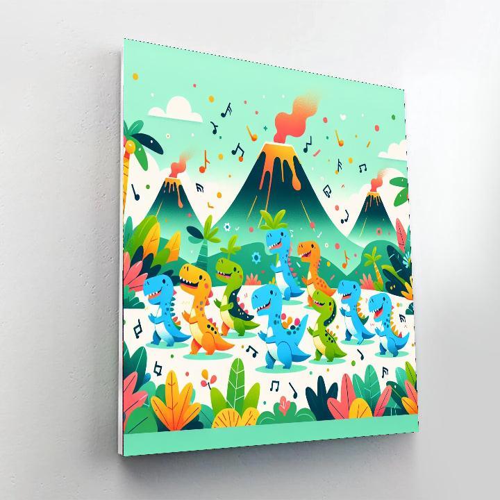 Delightful Dino Dance Party Paint By Numbers Kits