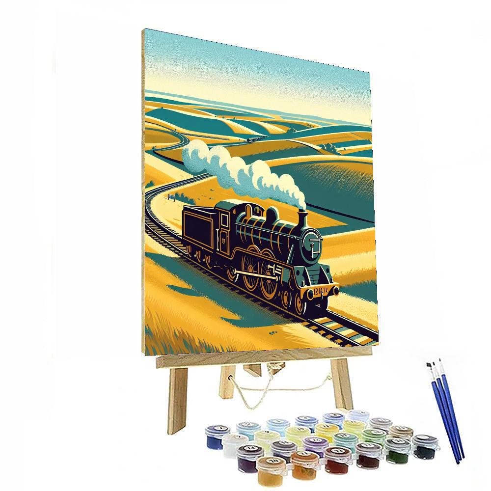 Grand Old Steam Train Paint By Numbers Art