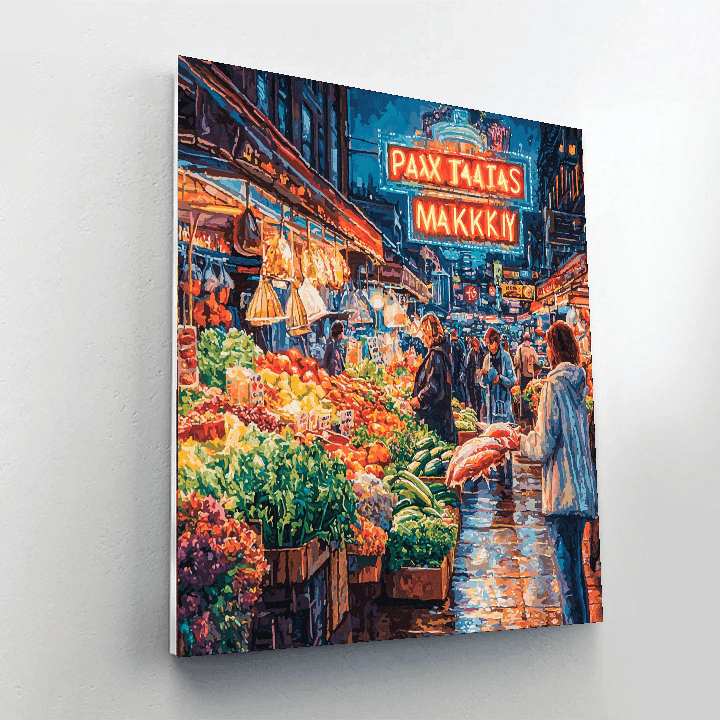 Pike Place Market - Seattle, Usa Numbered Painting Kits