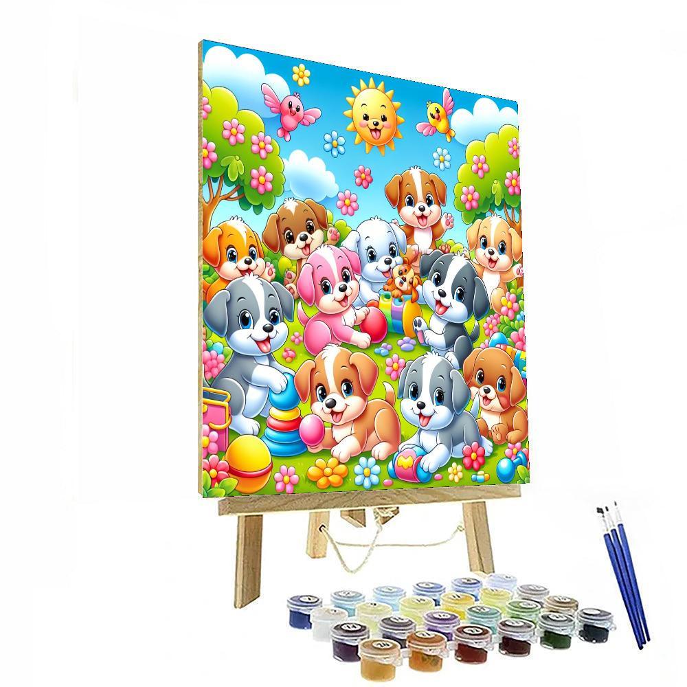 Puppy Playtime Extravaganza Paint By Color