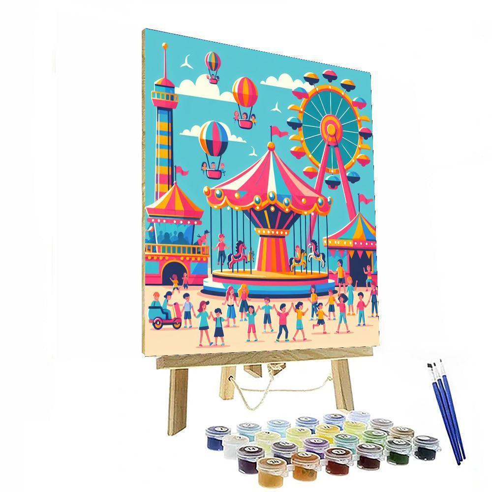 Fun Fairground Rides DIY Paint By Numbers