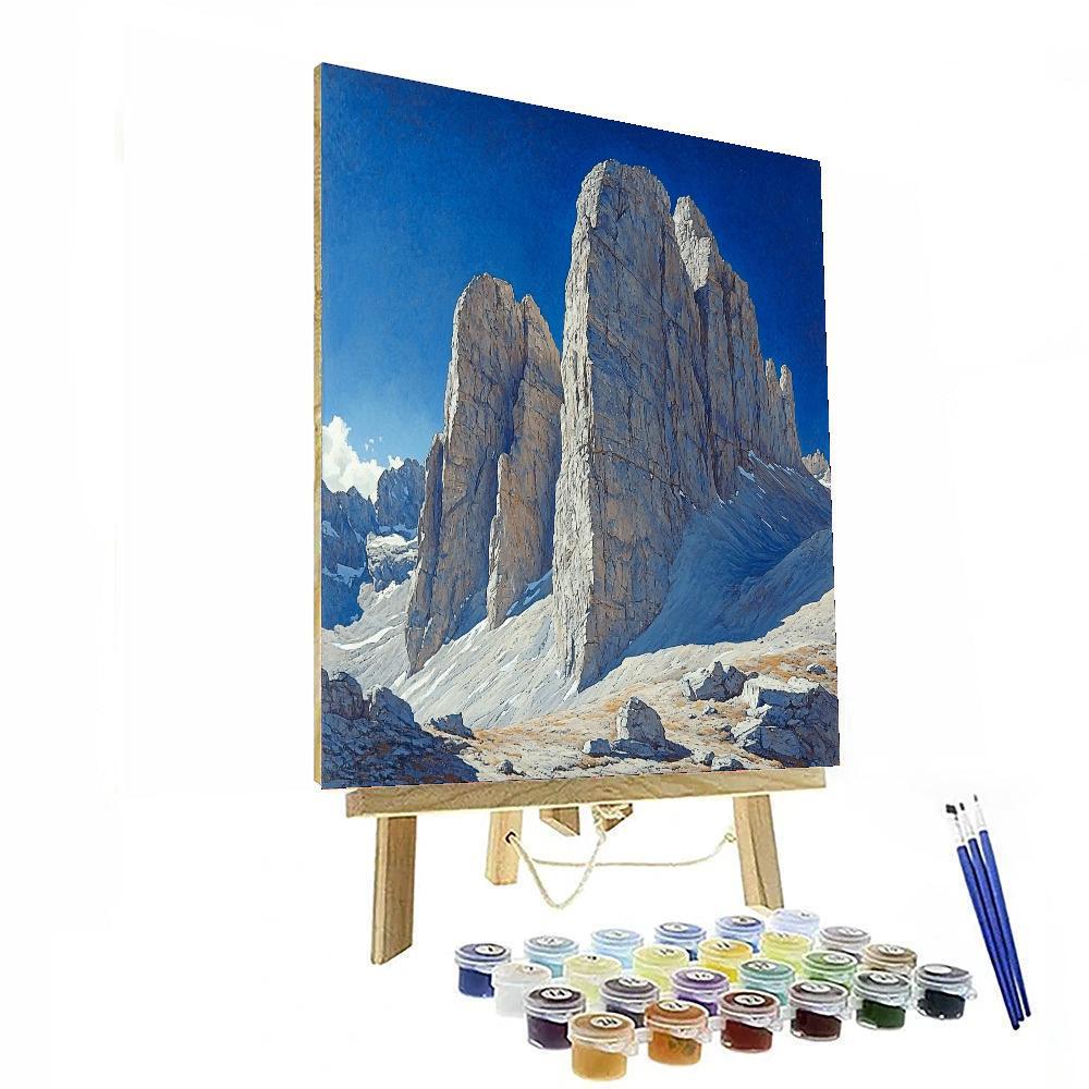 Michelangelo Inspired Timeless Mountain Range  Paint By Numbers