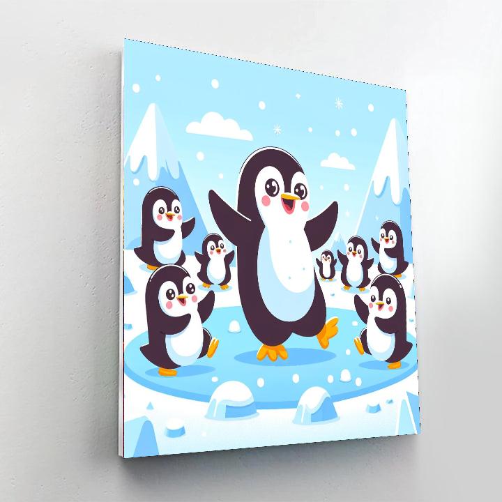 Friendly Penguin Party Painting Number Kit