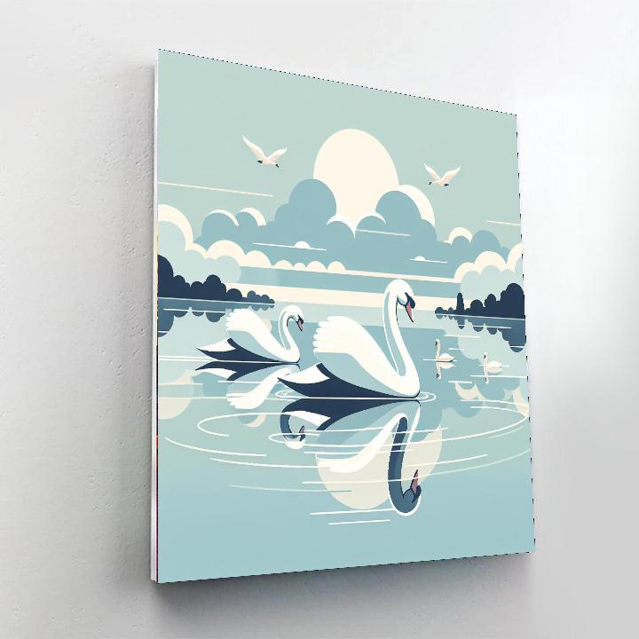 Serene Swan Lake Ballet Painting By Numbers Kit