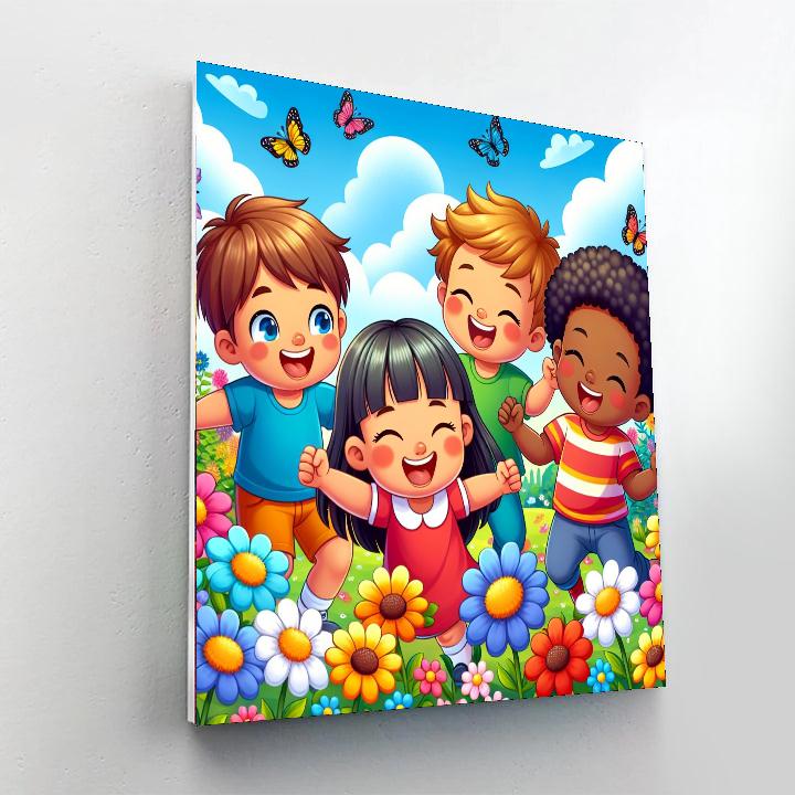 Giggle Time In The Garden Numbered Painting Kits