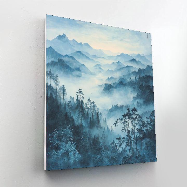 Zhao Mengfu Inspired Transcendence Of Misty Horizons  Paint By Color