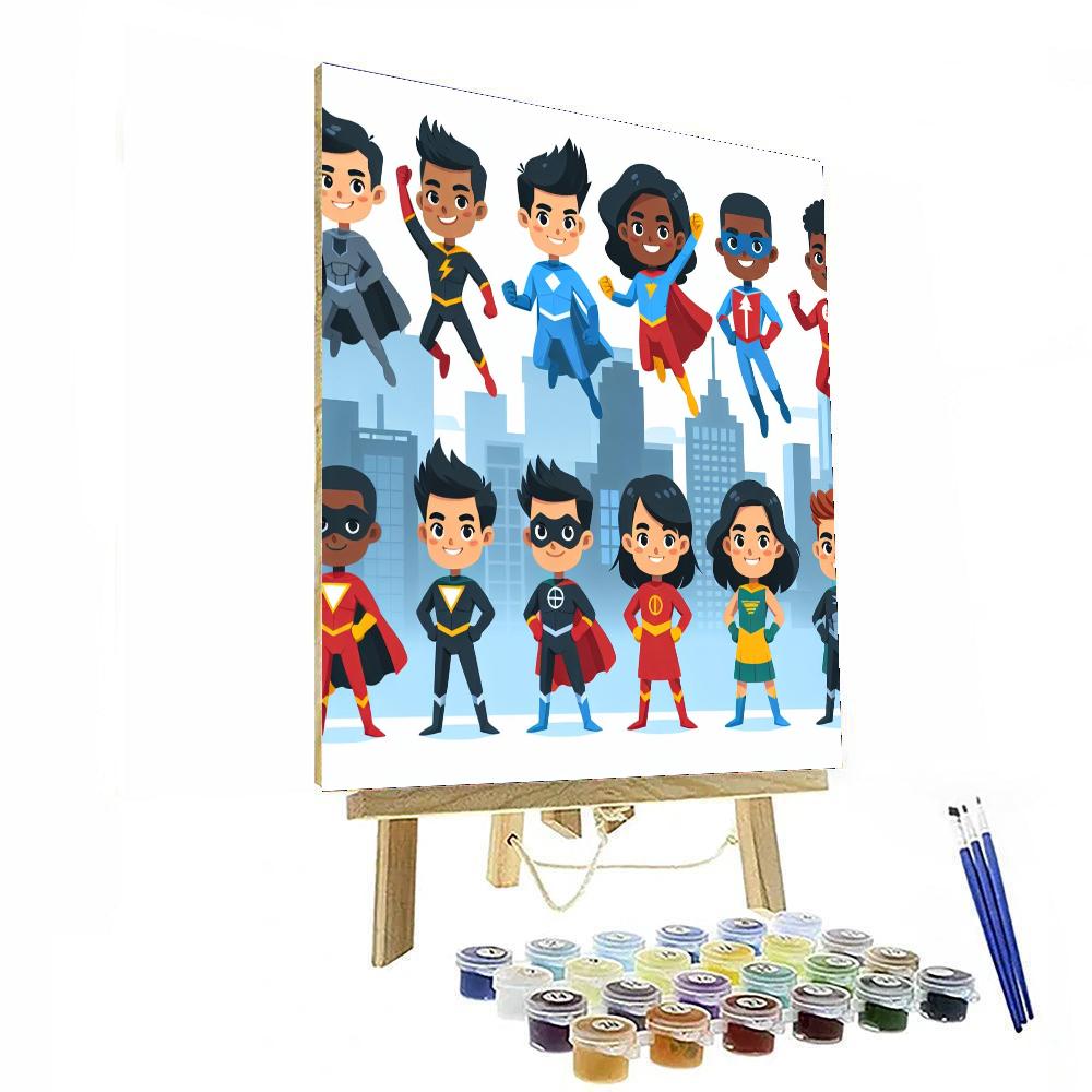 Cool Superheroes Paint By Numbers Art