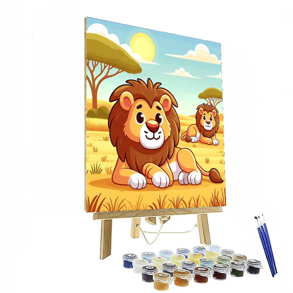 Lively Lion Lounge Numbered Painting Kits