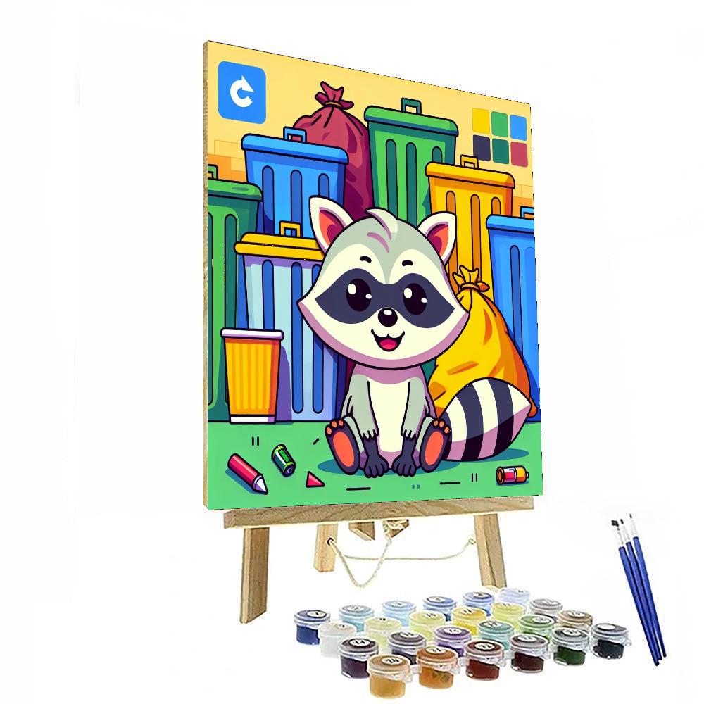 Witty Little Raccoon DIY Paint By Numbers