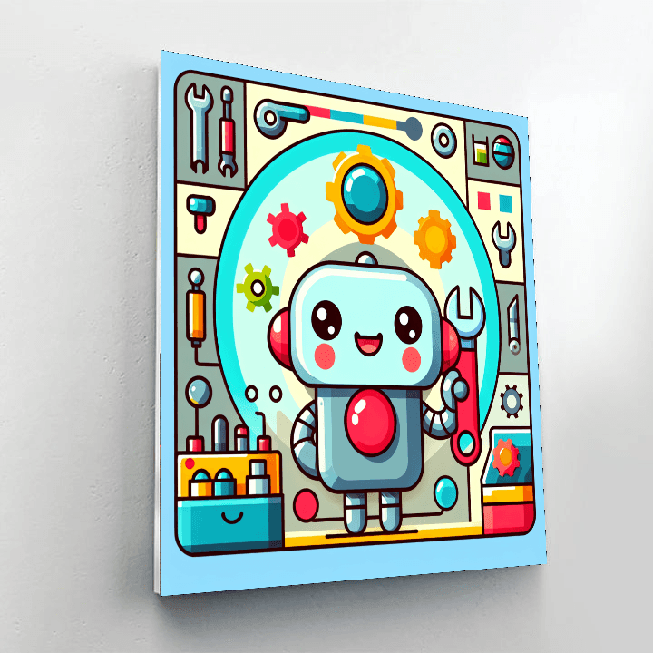 Friendly Robot Engineers Paint By Number