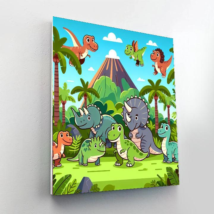 Dinosaurs Of The Lost World Number Painting