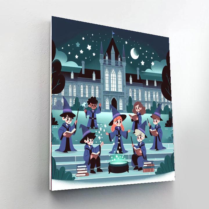 Moonlit Magic School Paint By Numbers Art