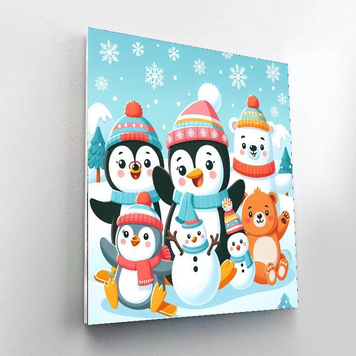 Cuddly Creatures In Winter Paint By Numbers