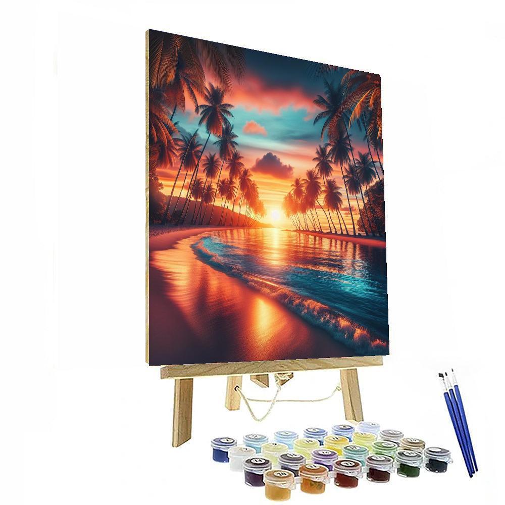 Tropical Sunset Oasis - DIY Painting By Numbers Kit – Artistry Rack