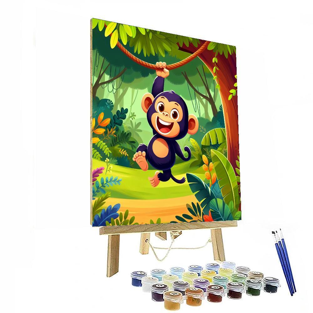Cheeky Chimpanzee's Jungle Jive Painting Number Kit