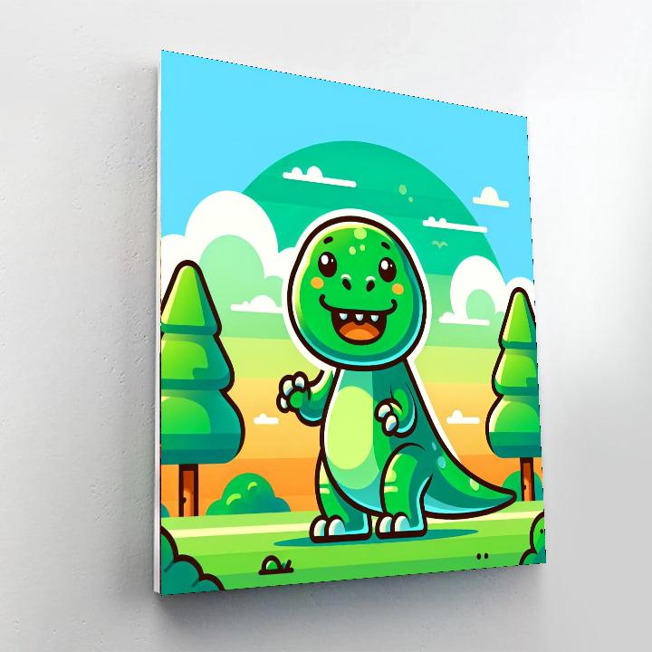 Cheerful T-rex Paint By Numbers