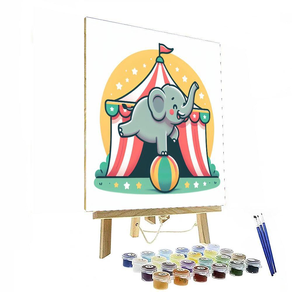 Cheery Circus Elephant Paint By Color