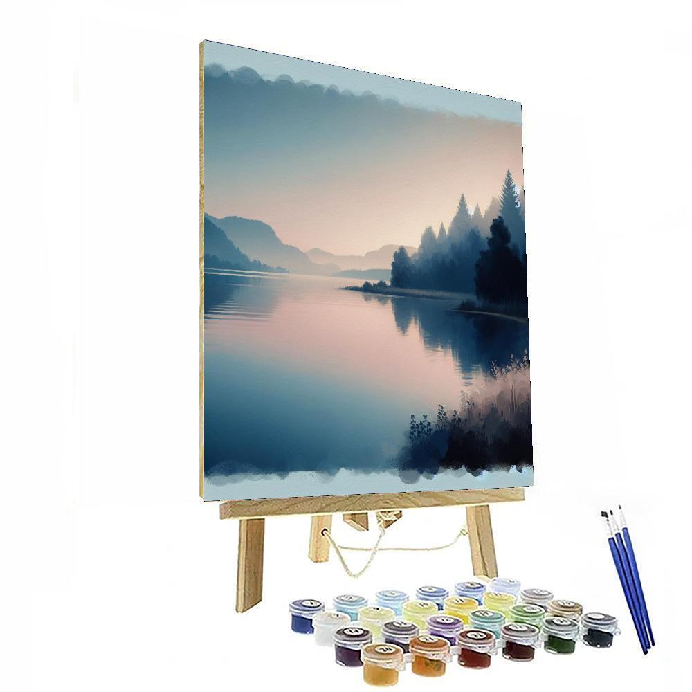 Tranquil Lakeside Dawn Painting By Numbers Kit