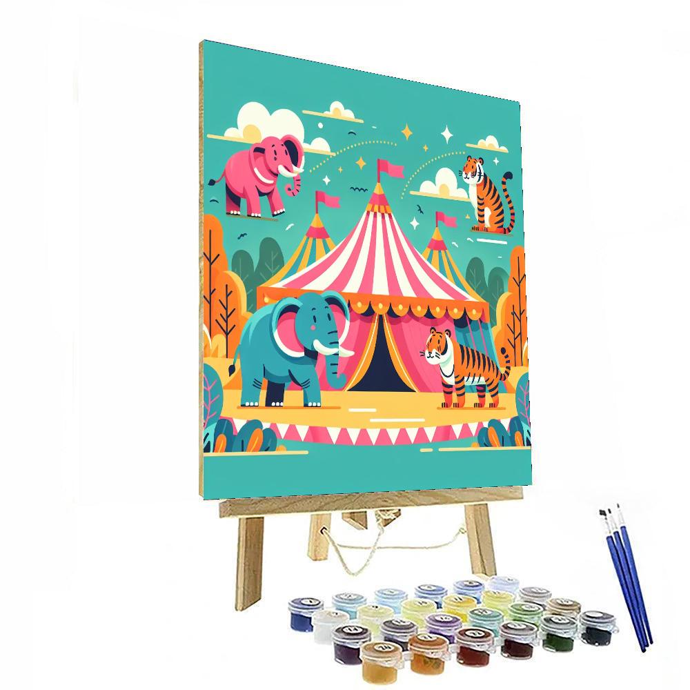 Circus Animal Spectacle Painting Number Kit