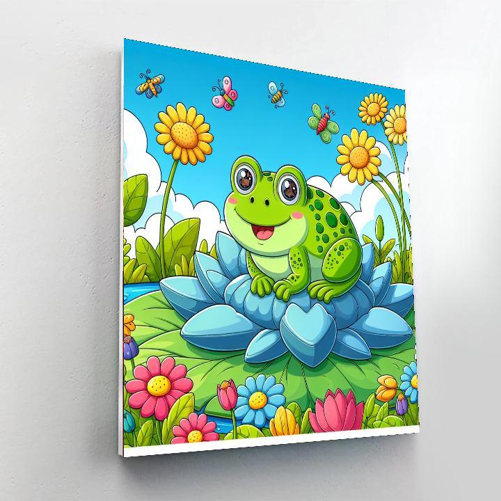 Cheerful Garden Toad Paint By Number