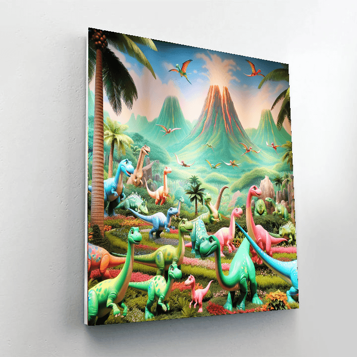 Whimsical World Of Dinosaurs Paint By Numbers Art