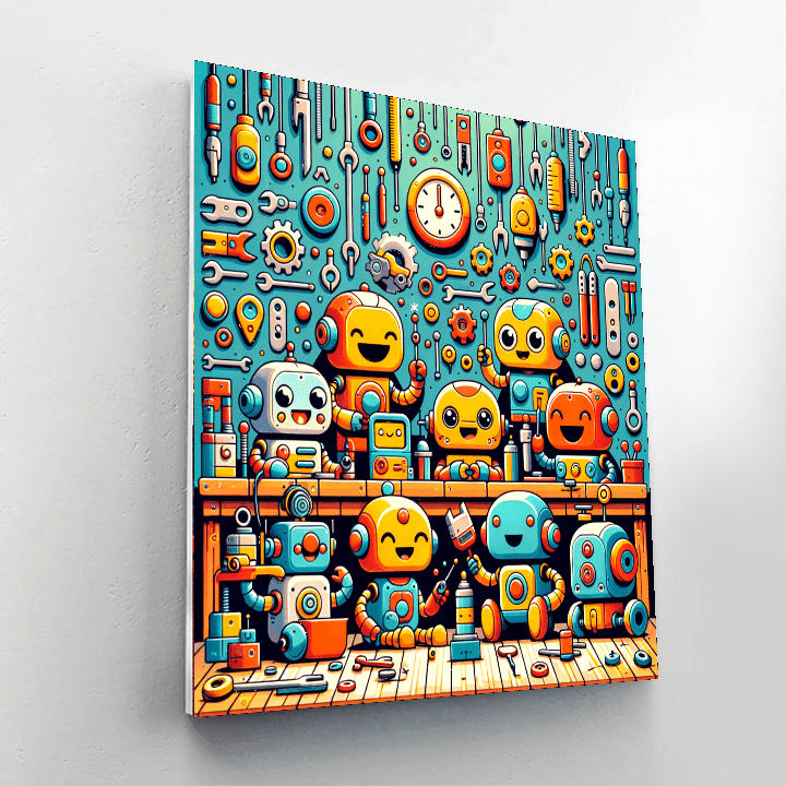 Charming Robot Workshop Number Painting