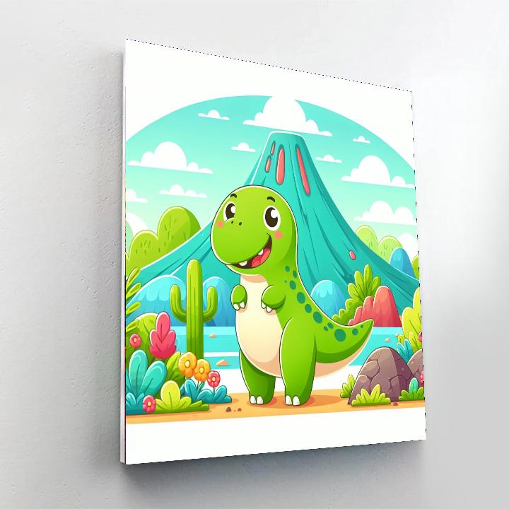 Cool Dinosaur Number Painting